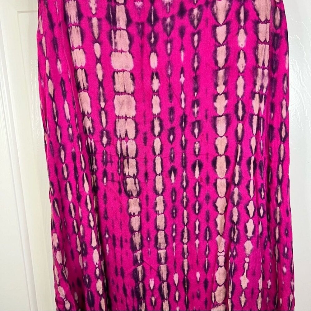 Soft Surroundings Tie Dye Flowy Dress Sz PM 100% Rayon Asymmetrical Boho - Picture 6 of 9